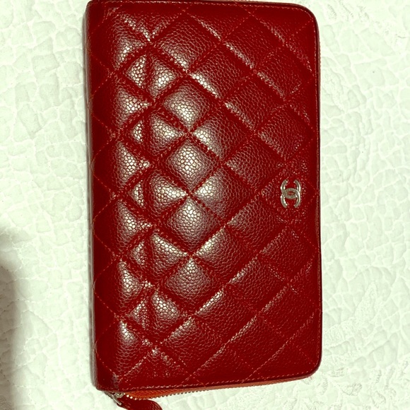 Chanel Burgundy Quilted Large Organizer Wallet - Picture 1 of 5
